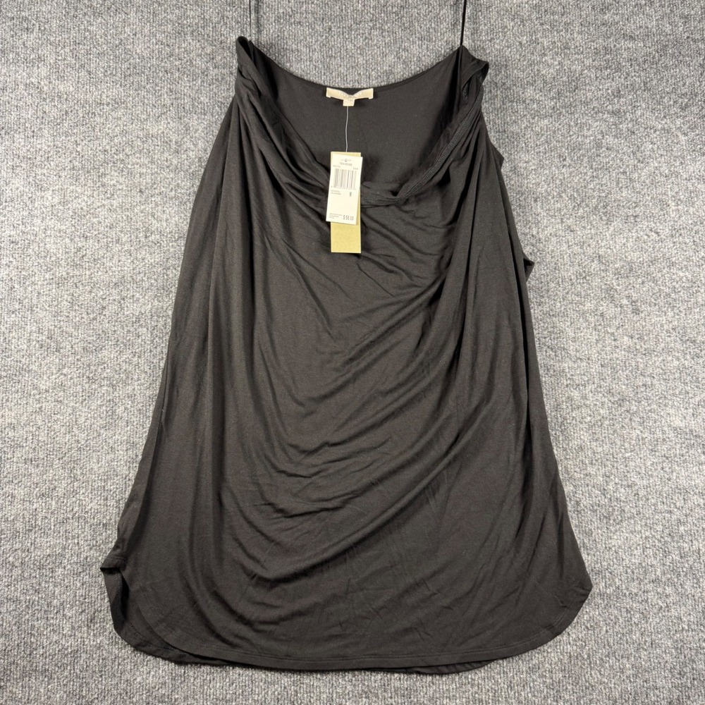 Joan Vass Studio Women Black Cowl Neck Sleeveless Tea House Top VS470730 Size M